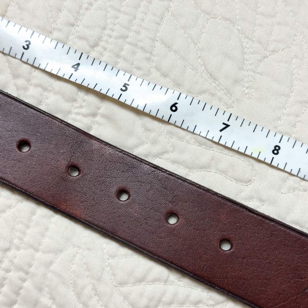 Polo Ralph Lauren Wilton Equestrian D-Ring Leather Belt Brown Brass RL Buckle 34 - Picture 12 of 12
